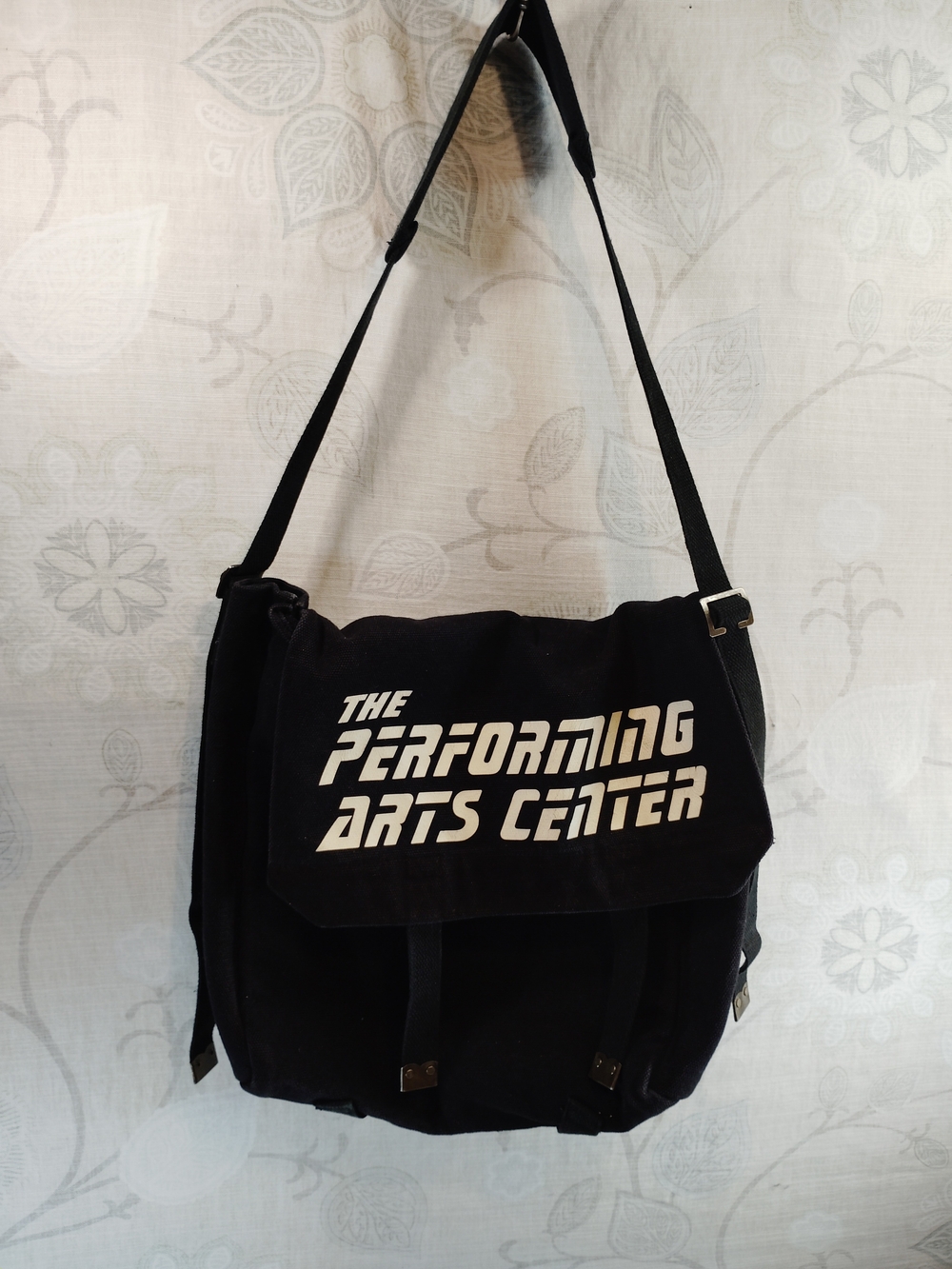 The Performing Arts Center Black Canvas Messenger/Crossbody Bag